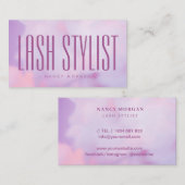Lash Stylist Purple Pastel Holographic  名刺 (正面/裏面)