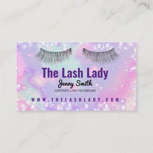 Lash Techカラフルビジネスカード 名刺 (裏面)