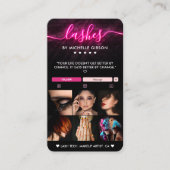 Lash Tech Black Pinkメイクアップアーティストポートフォリオ 名刺 (正面)