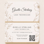 Lash Tech Floral QR Code Professional 名刺
