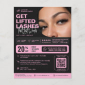 Lash Tech Lift Extensions Aesthetic Pink Black チラシ (正面)