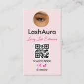 Lash Tech Pink Instagram QRコードフォト 名刺 (正面)