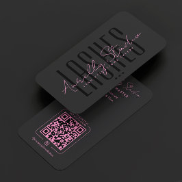 Lash Tech Studio ミニマル ピンク ブラック 予約 名刺