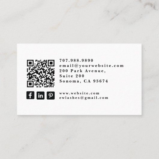 Lash Tech Tarot Business Card 名刺 (裏面)