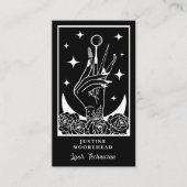 Lash Tech Tarot Card Black Business Card 名刺 (正面)