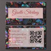 Lash Technician Black Opal Gemstone QR Code 名刺