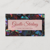 Lash Technician Black Opal Gemstone QR Code 名刺 (正面)