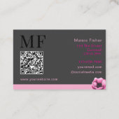 Lash Technician, Eyelash Infills QR Code Monogram  名刺 (裏面)
