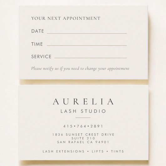 Lash Technician Eyelash Salon Appointment Card 名刺