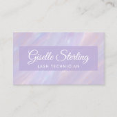 Lash Technician QR Code Pastel Opal Holographic 名刺 (正面)