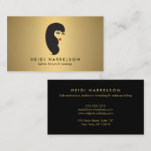 Lashesと赤い唇を持つ女の子のフェイク金ゴールド美しい 名刺 (正面/裏面)