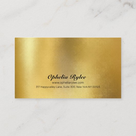 LashesとBrowsスクリプエレガントト金ゴールドメイクアップ美しい 名刺 (裏面)