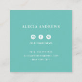 LASHESとBROWSヴィンテージエレガントのミントグリーン スクエア名刺 (裏面)