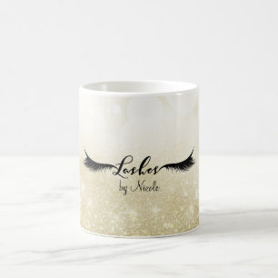 LASHESまつげ金ゴールドグラムパーソナライズされた美しい コーヒーマグカップ