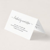 Lashesアフターケアのミニマリスト白黒 名刺 (裏面)