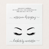 Lashesアフターケアのミニマリスト白黒 名刺 (外部フラット)