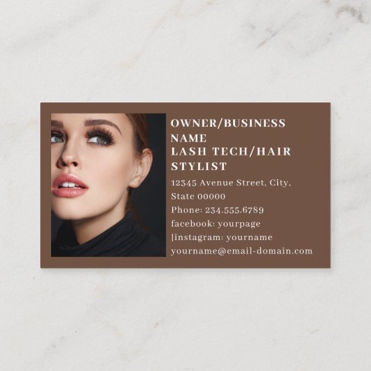 Lashesエレガント Browsメイクアップアーティスト1 Photo 名刺 (裏面)