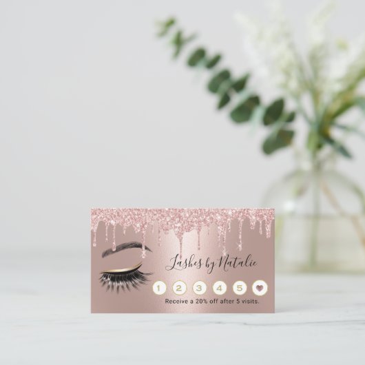 Lashesサロンメイクアップアーティストバラ金ゴールドドリップロイヤリティ ロイヤリティカード (スタンド正面)