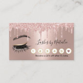 Lashesサロンメイクアップアーティストバラ金ゴールドドリップロイヤリティ ロイヤリティカード (正面)