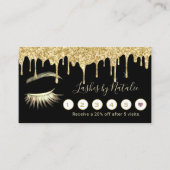 Lashesサロンメイクアップアーティスト金ゴールドドリップロイヤリティ ロイヤリティカード (正面)