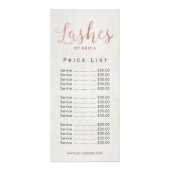 Lashesサロンラッシュバーエステティシャン価格表 ラックカード (正面)