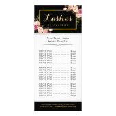 Lashesスクリプトピンクのフローラメイクアップ価格表 ラックカード (正面)