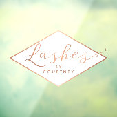 Lashesスクリプト文字バラ金ゴールド/白 ウィンドウサイン (シート3)