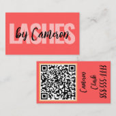 LASHESスタイリストサロンプロフェッショナルピンク 名刺 (正面/裏面)