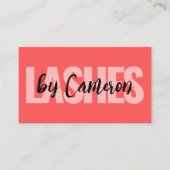 LASHESスタイリストサロンプロフェッショナルピンク 名刺 (正面)