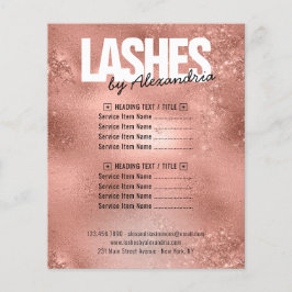 Lashesバラ金ゴールドSparkleグリッター美しいサービス チラシ