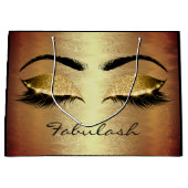 Lashesブライダルアイズ金ゴールドトレンドグリッター名 ラージペーパーバッグ (正面)