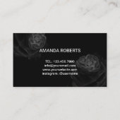 LashesブラックスクリプトヴィンテージフローラLash Extension 名刺 (裏面)