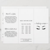 Lashesミニマリスト白黒3折パンフレット (正面/裏面)