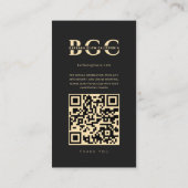 Lashesメイクアップアーティストブラックインスタグラムグリッドモダン 名刺 (裏面)