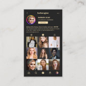 Lashesメイクアップアーティストブラックインスタグラムグリッドモダン 名刺 (正面)