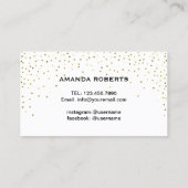 Lashesメイクアップクラススクリプトモダン金ゴールド紙吹雪 名刺 (裏面)