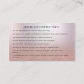 Lashes拡張アフターケア指示バラ金ゴールド 名刺 (裏面)