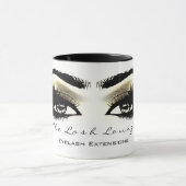 Lashes拡張メイクアップスタジオ金ゴールドアイズホワイト マグカップ (中央)