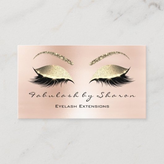 Lashes拡張Snapchat、Instagram金ゴールドFBバラ 名刺 (正面)