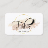 Lashes美しいメイクアップアーティストウォーターカラーアート 名刺 (正面)