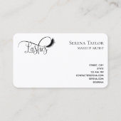 Lashes美しいメイクアップアーティストウォーターカラーアート 名刺 (裏面)