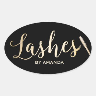 Lashes金ゴールドスモダンクリプトメイクアップアーティスト 楕円形シール
