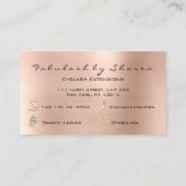 Lashes、美しいスタジオ、Snapchat、Instagram、FB、 名刺 (裏面)