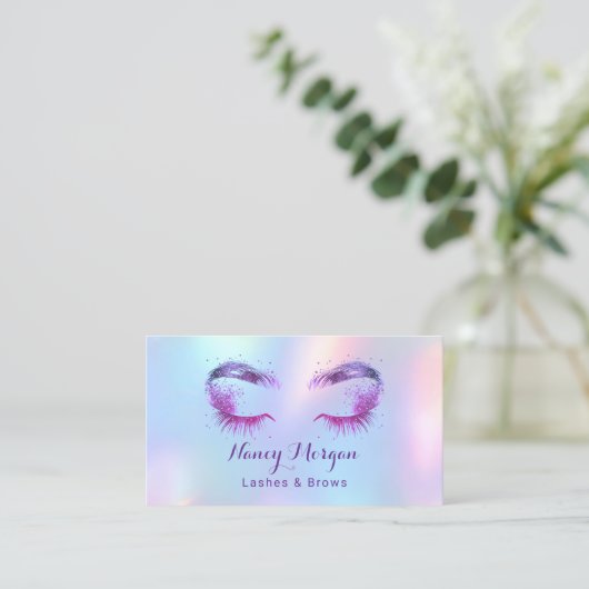 lashes and brows holographic unicorn rainbow 名刺 (スタンド正面)