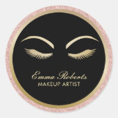Lashes & Browメイクアップアーティストモダンバラ金ゴールドサロン ラウンドシール (正面)