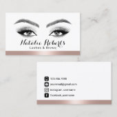 Lashes & Browsサロンバラ縁ど金ゴールドソーシャルメディア 名刺 (正面/裏面)