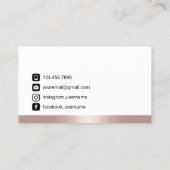 Lashes & Browsサロンバラ縁ど金ゴールドソーシャルメディア 名刺 (裏面)