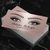 Lashes & Browsサロンメイクアップアーティストバラ金ゴールド 名刺