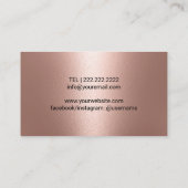 Lashes & Browsメイクアップアーティストバラ金ゴールドメタリック 名刺 (裏面)