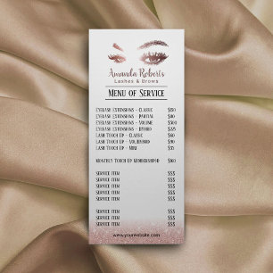 Lashes Browsメイクアップアーティストバラ金ゴールド価格表 ラックカード